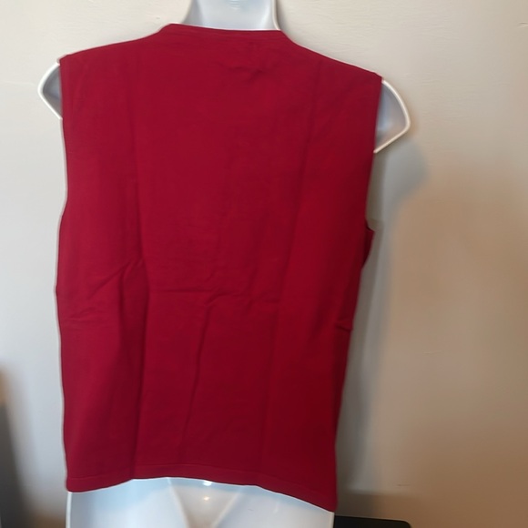 NWT Jones New York Red sleeveless Sweater sz large - Picture 3 of 5